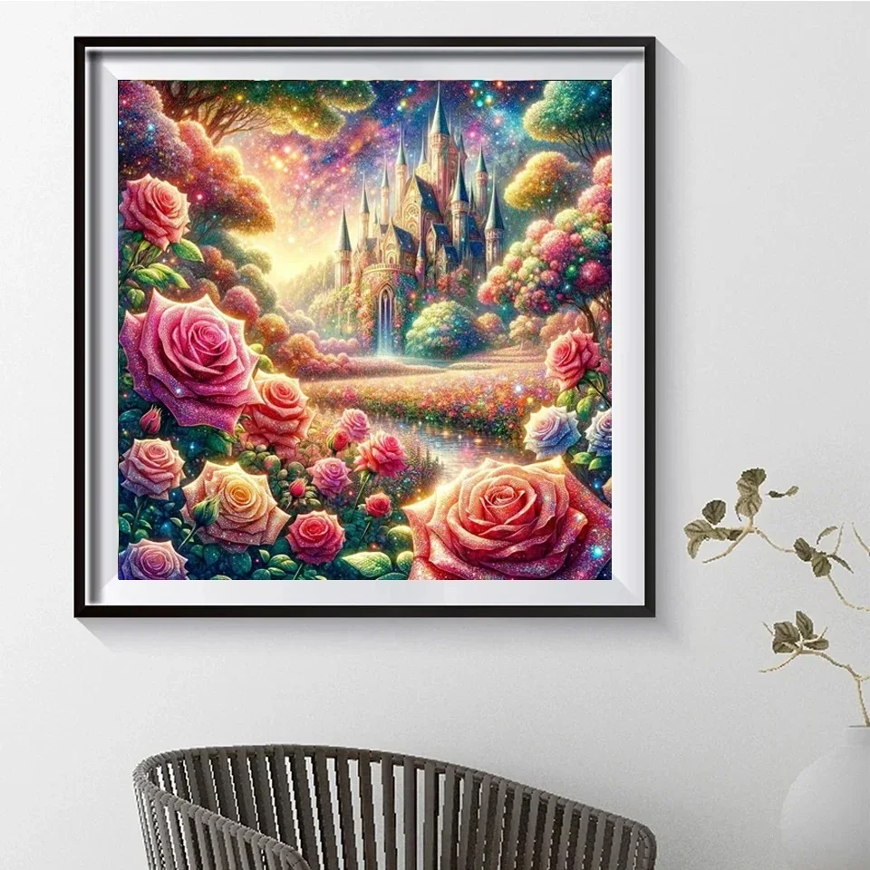 DIY Diamond Painting Art New Dream Romantic Snow Rose Butterfly Castle Rhinestone Mosaic 5D Diamond Embroidery Cross Stitch W314