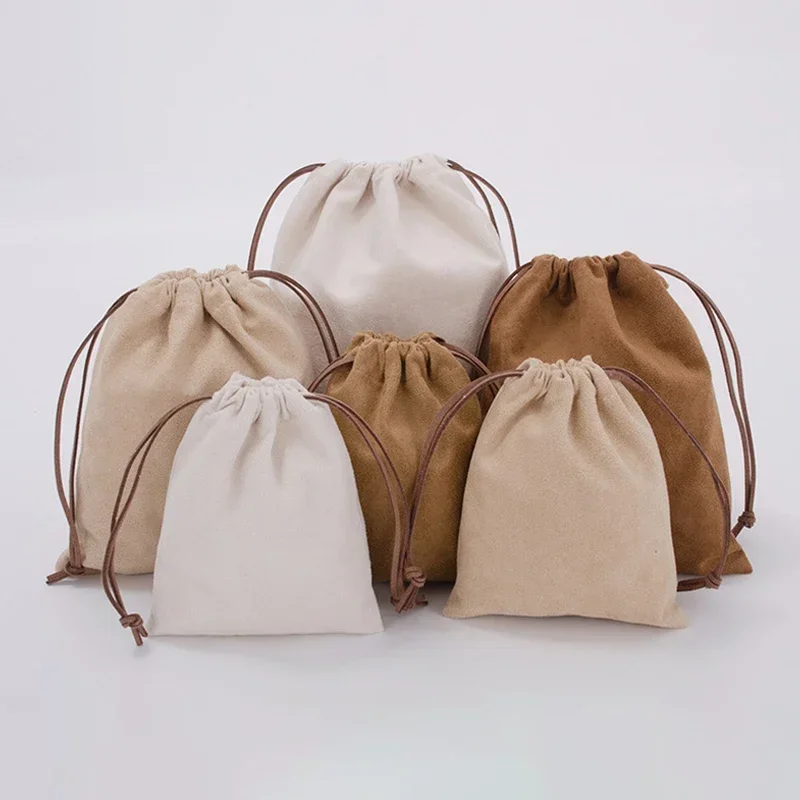 Velvet Leather Drawstring Bags Velvet Cotton Wedding Gift Packaging Gift Bags Candy Jewelry Small Dust-Proof Storage Bags