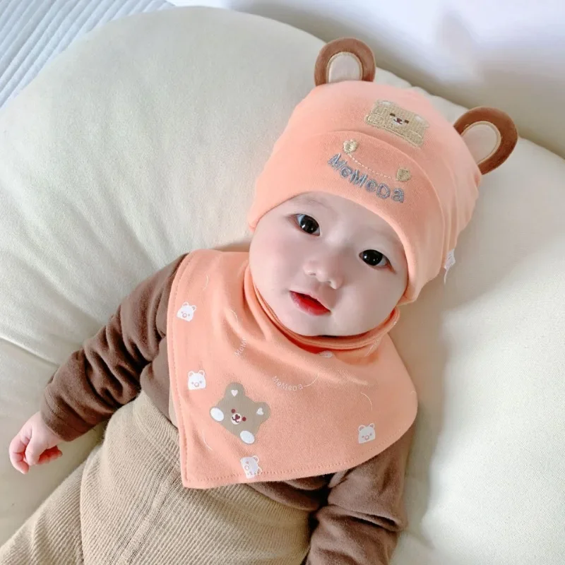 0-1T Baby Hat Beanie Children Hats Fall and Winter Knitted Wool Hat Boys Warm Windproof Ear Protection Hat Girls Set Head Cap