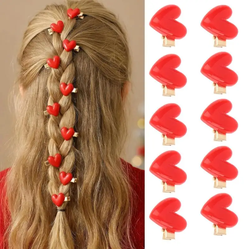 

【xxx】10Pcs Red Heart-Shaped Hair Clips For Girls Suitable For Valentine's Day And New Year Parties Travel Vacation And Daily Use