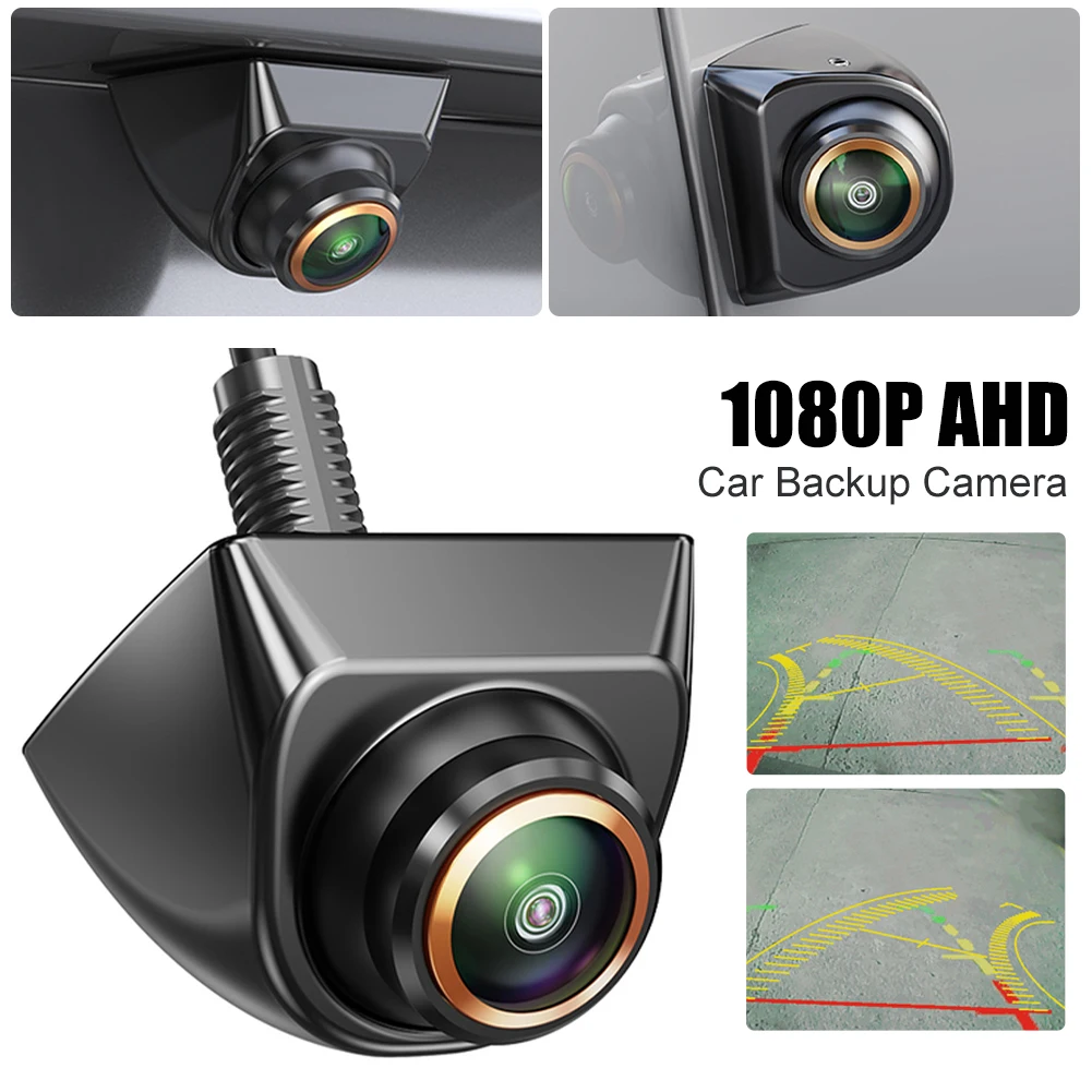 Telecamera di Backup/anteriore/laterale per auto con guida AHD 1080P telecamera posteriore retromarcia obiettivo regolabile a 170 ° per auto SUV RV Trailer Camper