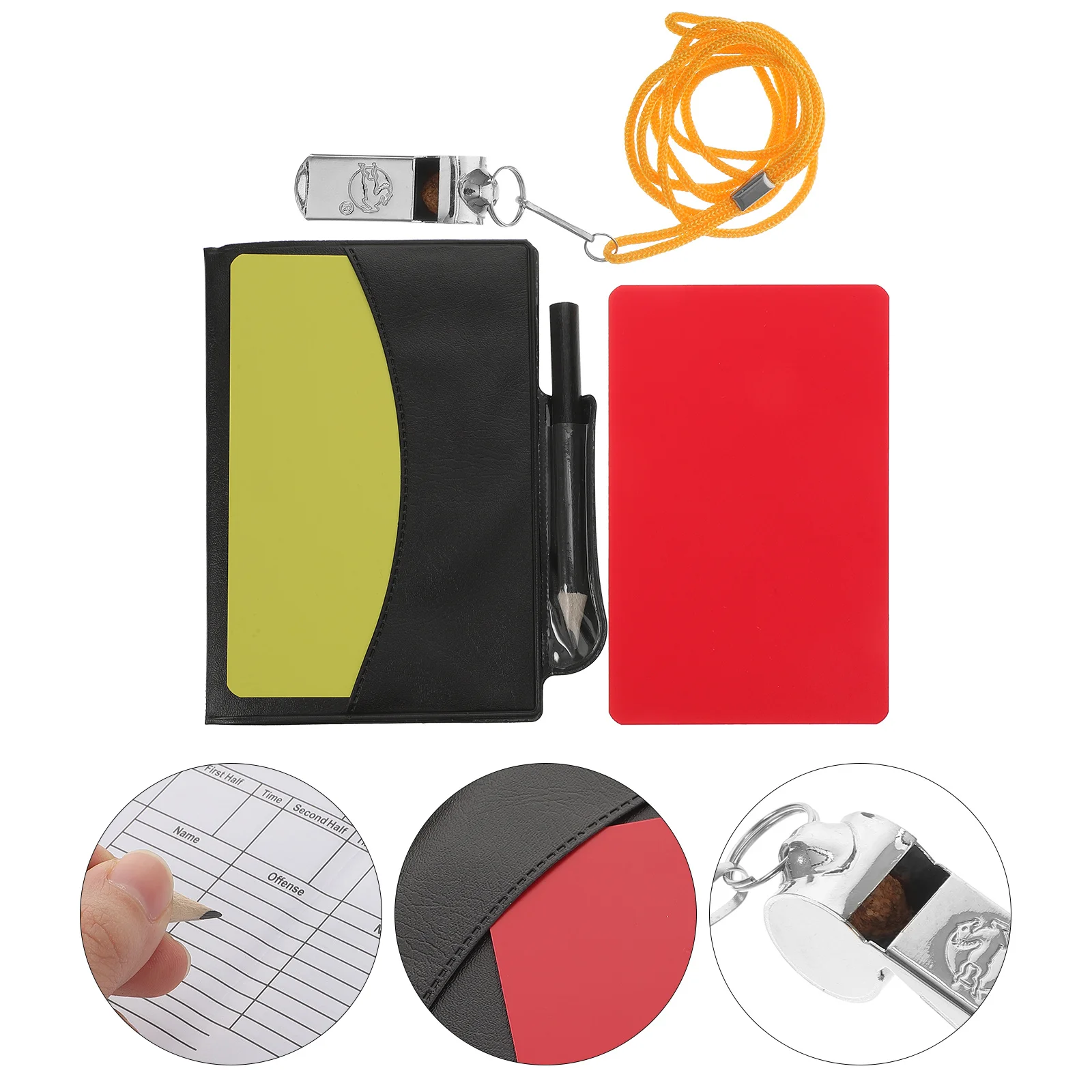 1 Set Portable Soccer Cards Multi-Function Referee Kit Premium Pvc Lightweight Compact Red Yellow Warning Cards Included Referee