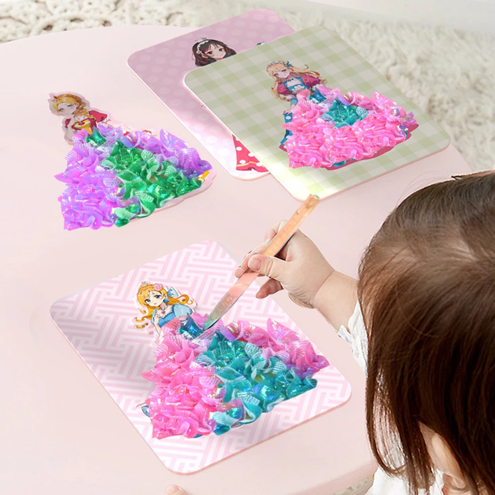 Autocollant de Peinture Artisanale pour Fille, Jouet Artisanal, de Princesse, Fait à la Main, Proxy Magique, Robe Amusante, Jeux de Bricolage, Cadeau pour Enfant