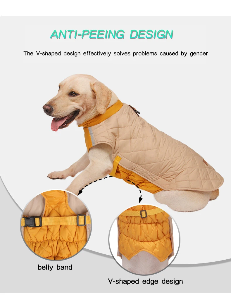 Winter Hund Kleidung Wasserdichte Hund Weste Jacke Für Kleine Große Hunde Warme Haustier Hunde Mantel Gepolsterte Kleidung Französisch Bulldog Outfits – Detail 5
