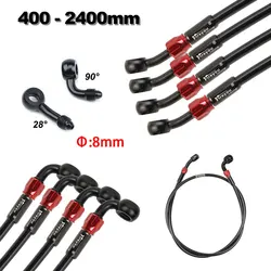 28°-90° Motorcycle Hydraulic Brake Oil Cooling Hose Line M8 Banjo For Suzuki Kawasaki Yamaha Honda Oil Pipe Line