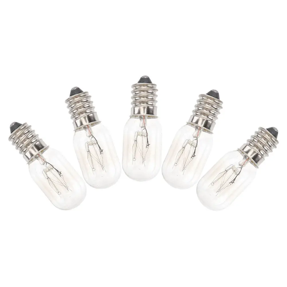 5Pcs Sewing Machine Light Bulbs E14 Small Screw Base Appliance Bulbs Warm Light for Refrigerator Microwave Freezer Tool Use