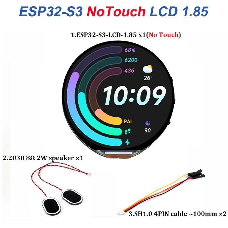 Waveshare ESP32-S3 1.85 inch IPS Round Display Development Board 360x360 TFT LCD Support WiFi Bluetooth for HMI/LVGL GUI/Arduino image 3