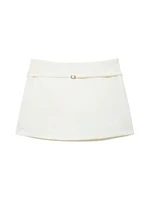 Women's Solid Color Skort with Belt Side Zipper Casual Shorts Skirts Fashionable And Stylish Women's Clothing - Image 4