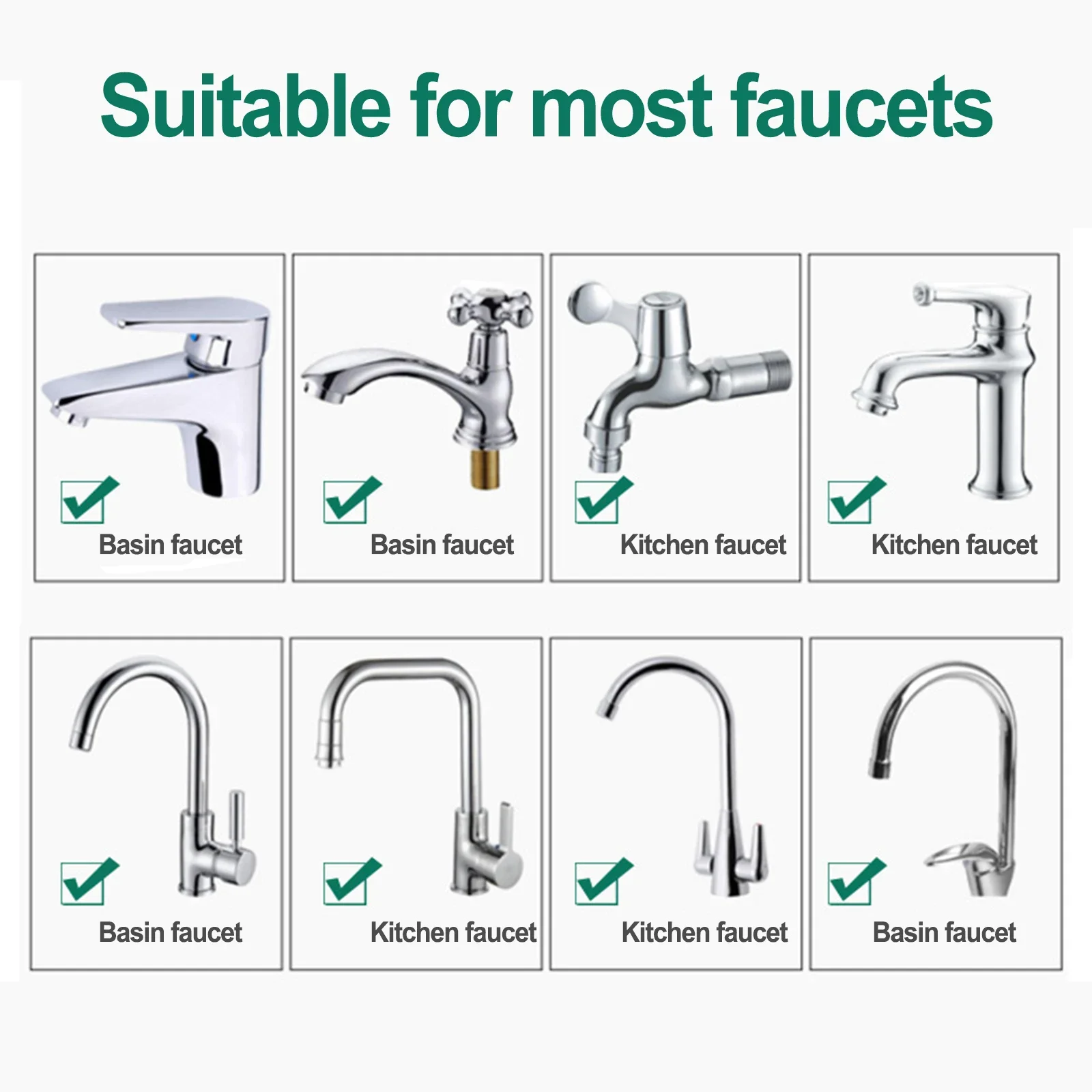 1pc Faucet Filter Splash Proof Kitchen Rotatable Retractable Faucet Extender Kitchen Bathroom Sink Water Filter Extender