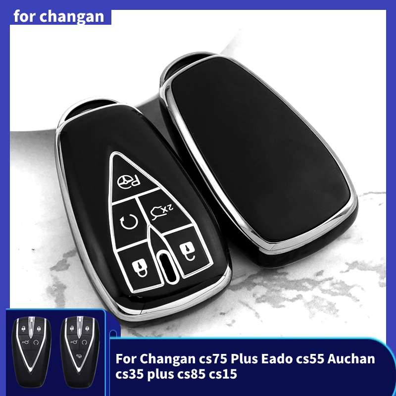 TPU Car Remote Smart Key Case Cover for Changan Cs75 Plus Eado Cs55 Auchan Cs35 Plus Cs85 Cs15 2019 2020 Keychain Accessories