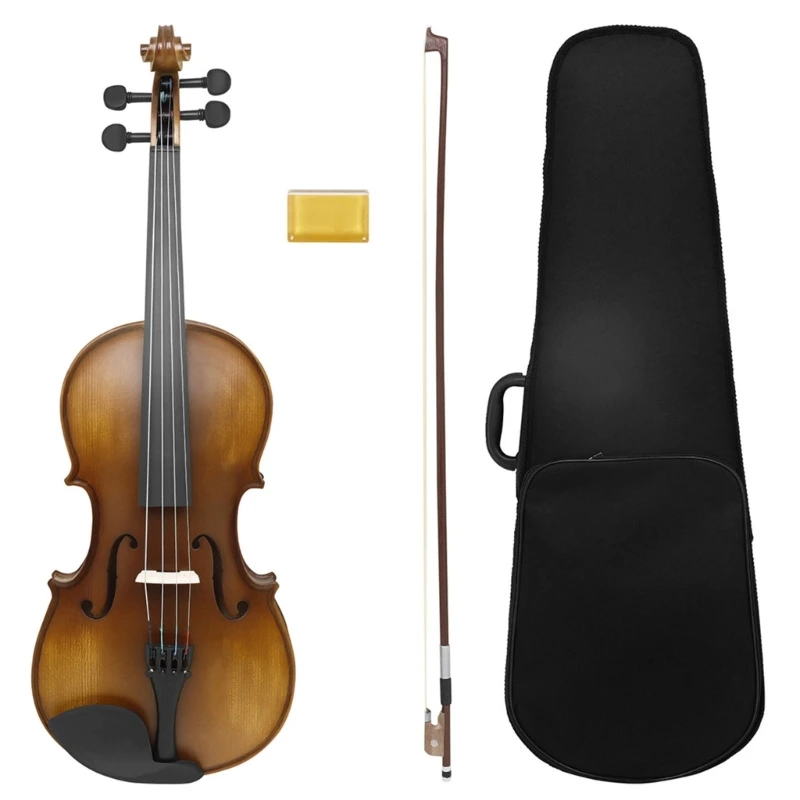 Spruce Panel Viola Natural Acoustic Viola with Bows and Carrying Case Professional 4/4 Viola Stringed Instrument