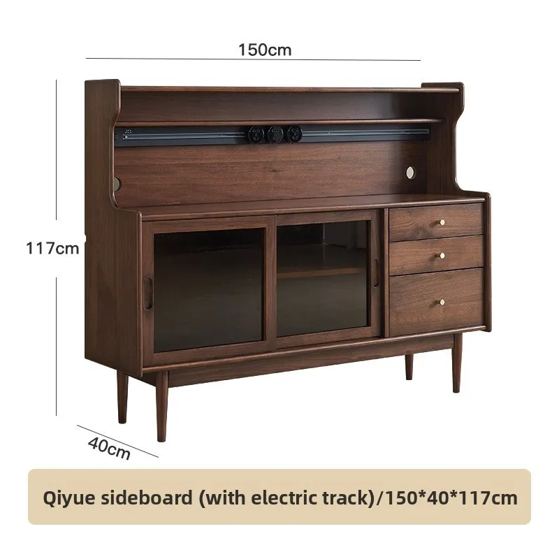 Massief houten eetkamer bijzetkast, Japanse stijl woonkamer opslag wijnkast theekast eenvoudige huishoudelijke keuken
