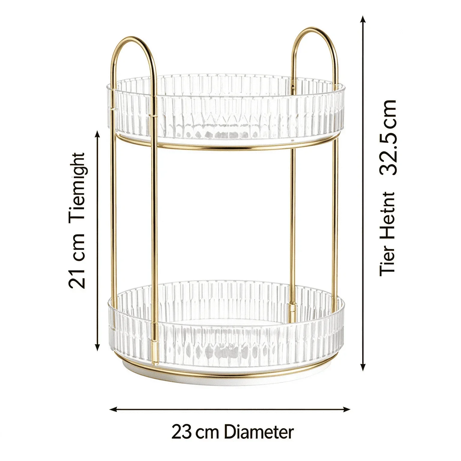 2 Tier 360 Degree Rotating Makeup Organizer Large Capacity Clear Acrylic Perfume Skincare Cosmetics Storage Rack for Vanity Countertop Bathroom Dresser,Spinning Lazy Susan Beauty Organizer Display Stand with Gold Frame,Gift for Women Girls gallery 7
