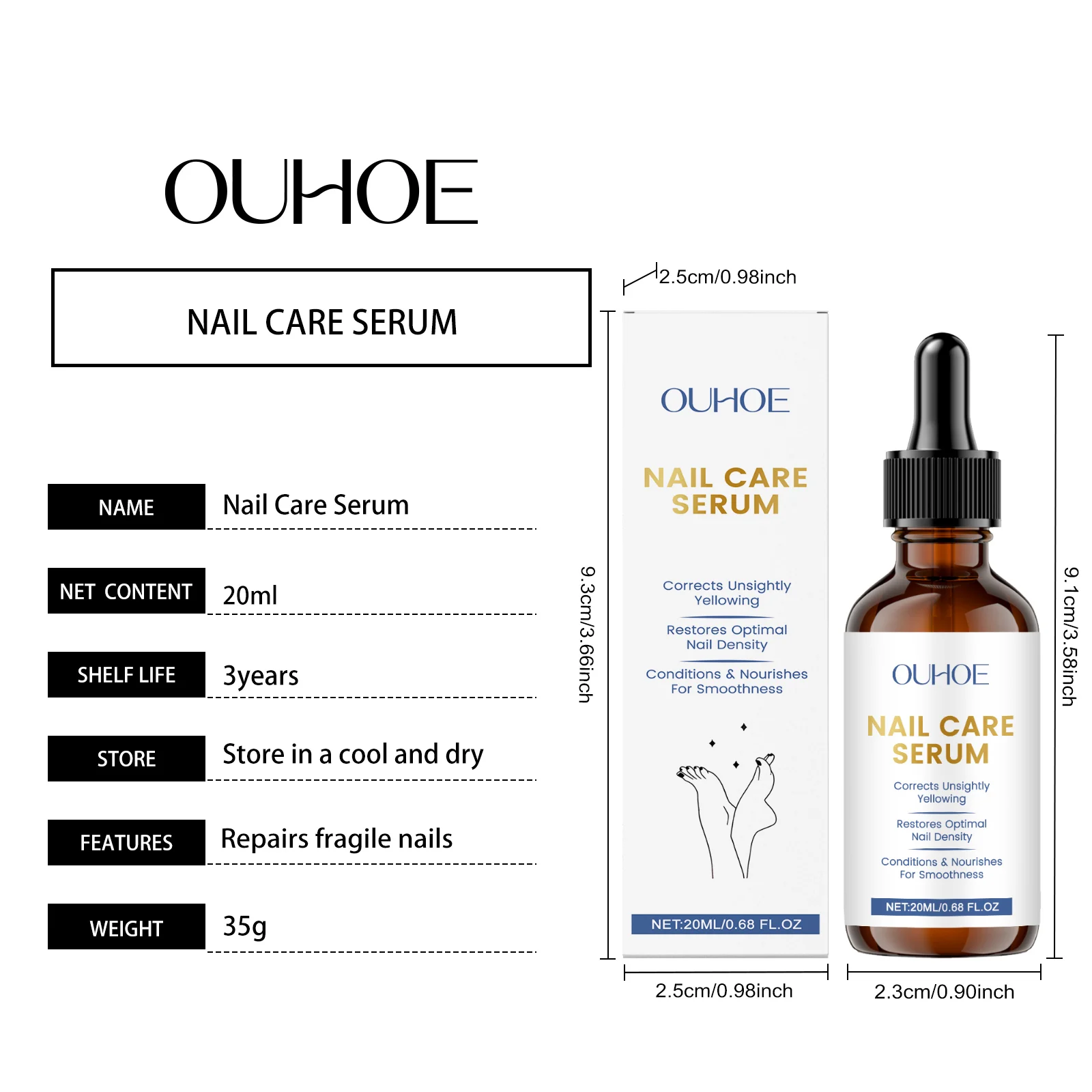 مصل العناية بالأظافر من OUHOE يعزز الأظافر ويستعيد اللمعان الصحي ويغذي البشرة حول الأظافر وتقليل التكسير بدلة الأظافر الهشة