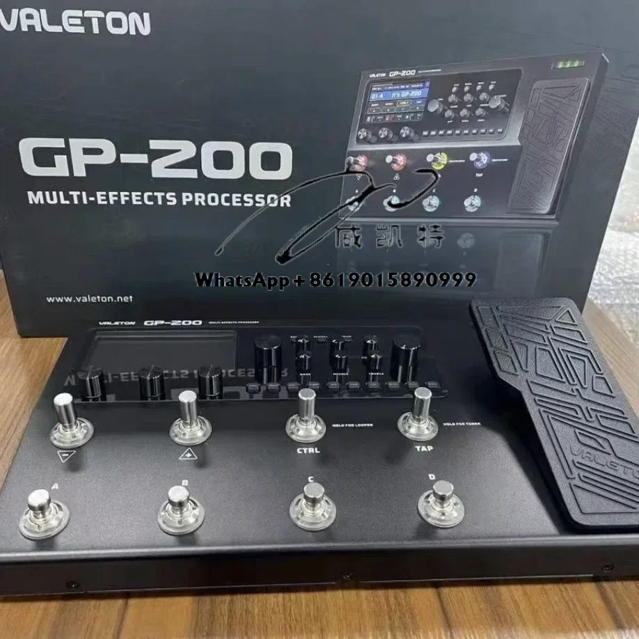 Valeton GP200 Gitaar Basversterker Zwart Modellering IR Simulatie Multi-effecten met voedingsadapter Pedaaleffecten