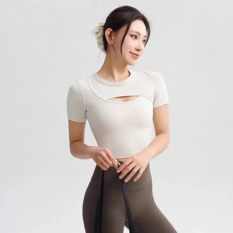 

Yoga Tops Women Short Sleeve New Training Running Tight Athletic Wear
