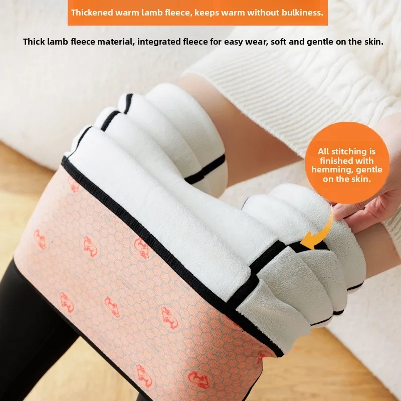 กางเกงโยคะผ้ากำมะหยี่เนื้อนุ่มเอวสูง รุ่น Thiened Lamb ทรงเข้ารูป ช่วยกระชับสัดส่วน อุ่นสบาย ใส่เป็นเสื้อคลุมด้านนอกกันลมได้  ไซส์พลัส  ชั้นในสำหรับออกกำลังกาย...