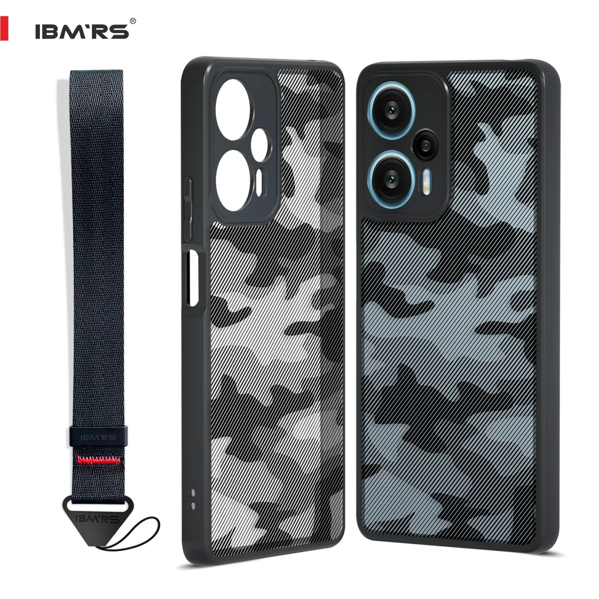 

IBMRS for Redmi Note 12 Turbo Poco F5 Case, PC+TPU Hybrid Camouflage Camo Pattern Shockproof Protective Cover