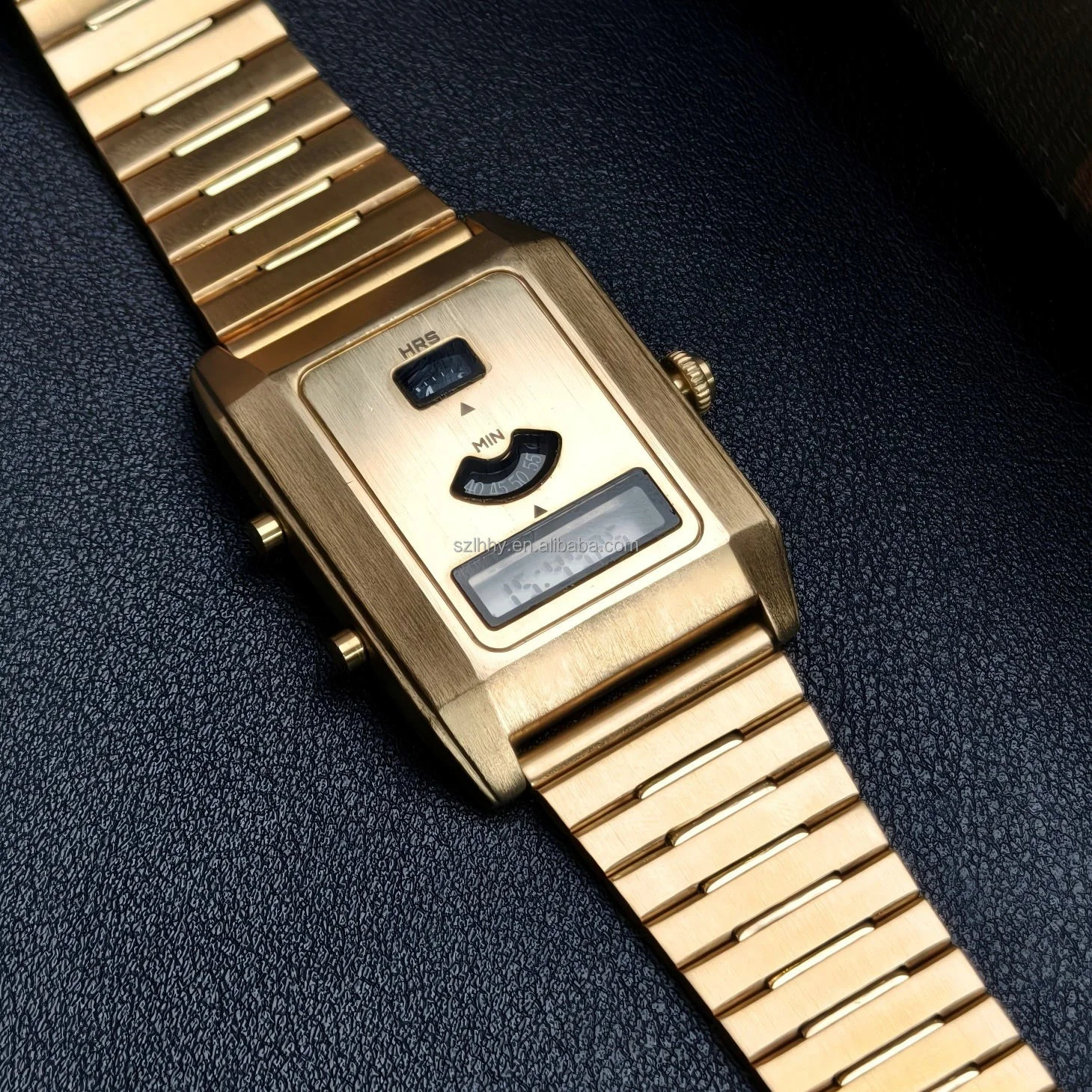 

C-0PO Couple's Retro Digital Watch LCD Display, Vintage Futuristic Design - Adjustable Strap Daily Casual Matching Timepiece