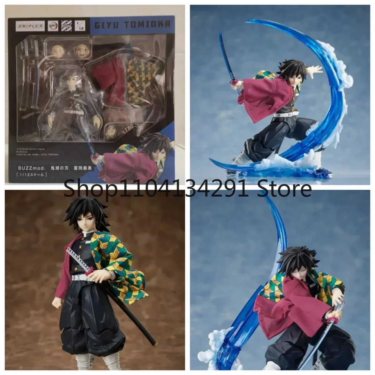 

Original Aniplex BUZZmod Giyu Tomioka Demon Slayer: Kimetsu No Yaiba Articulated Action Figure 1/12 Scale Figure Birthday Gift