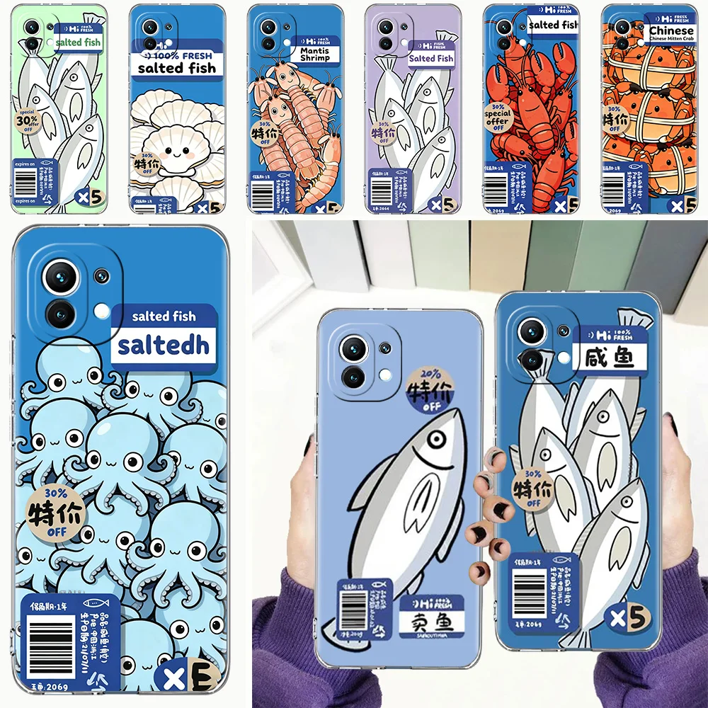 Phone Case For Xiaomi Mi 15 14 13 12 11 Lite 15T 13T 12T Pro Poco X7 X6 X5 Pro 5G X3 NFC F7 F6 F5 Cover Discounted Salted Fish