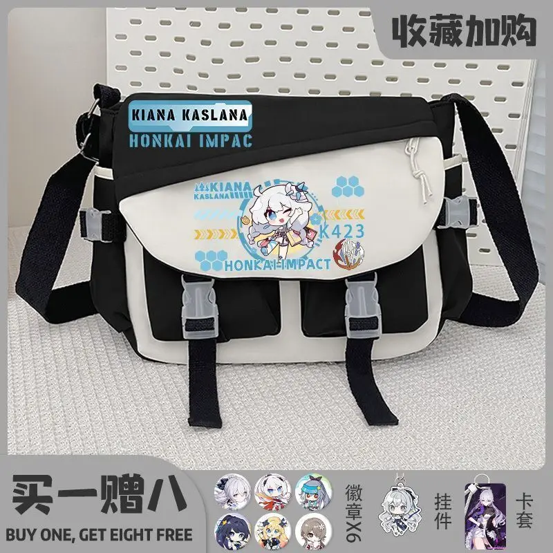 

Honkai Impact 3 Crossbody Kiana Raiden Mei Anime Merchandise Canvas Tote For Middle School Students Shoulder Bag Anime