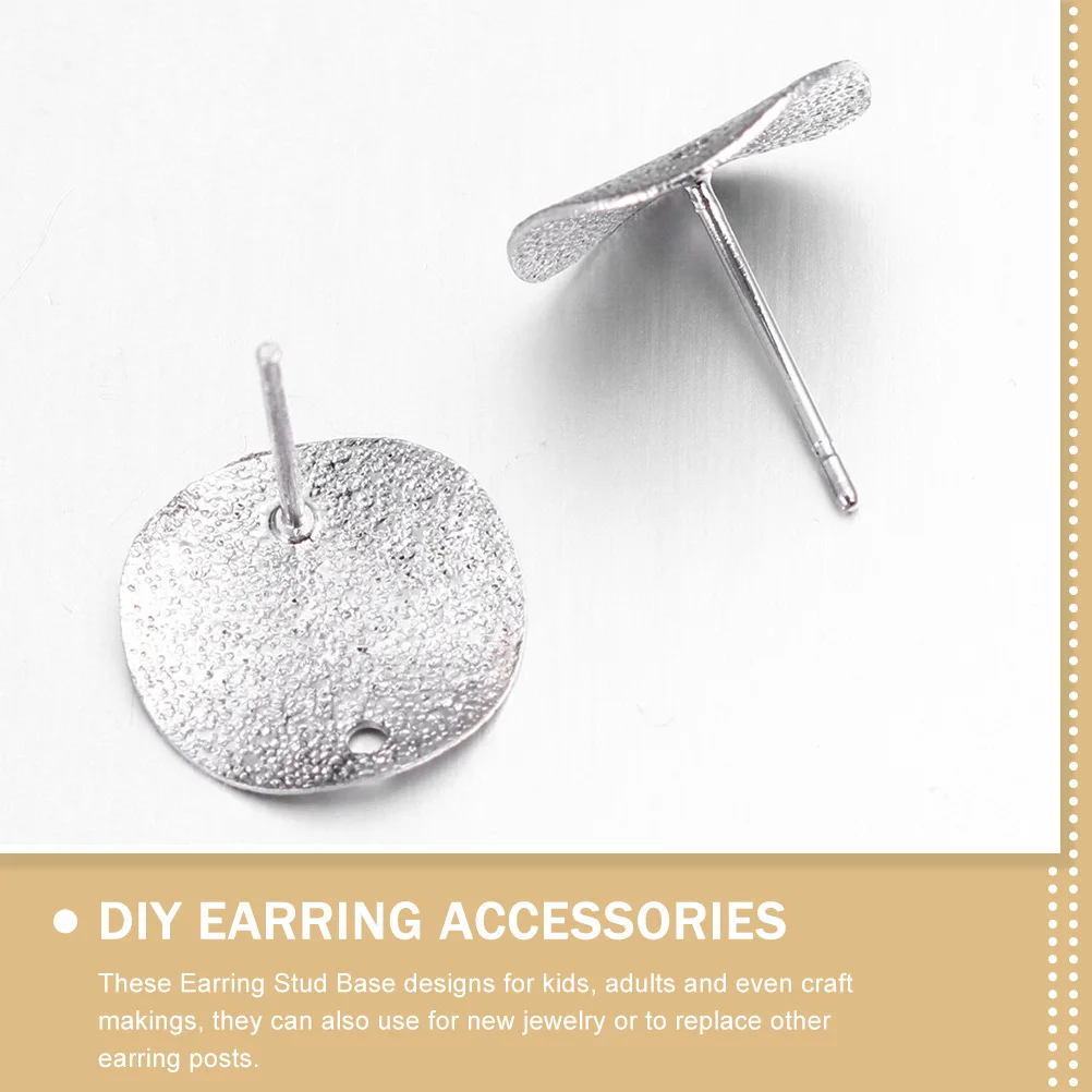 

30pcs Round Earring Stud Base Alloy Blank Bezel Trays Diy Earring Making Kit Jewelry Supplies Findings For Kids Adults Craft Art
