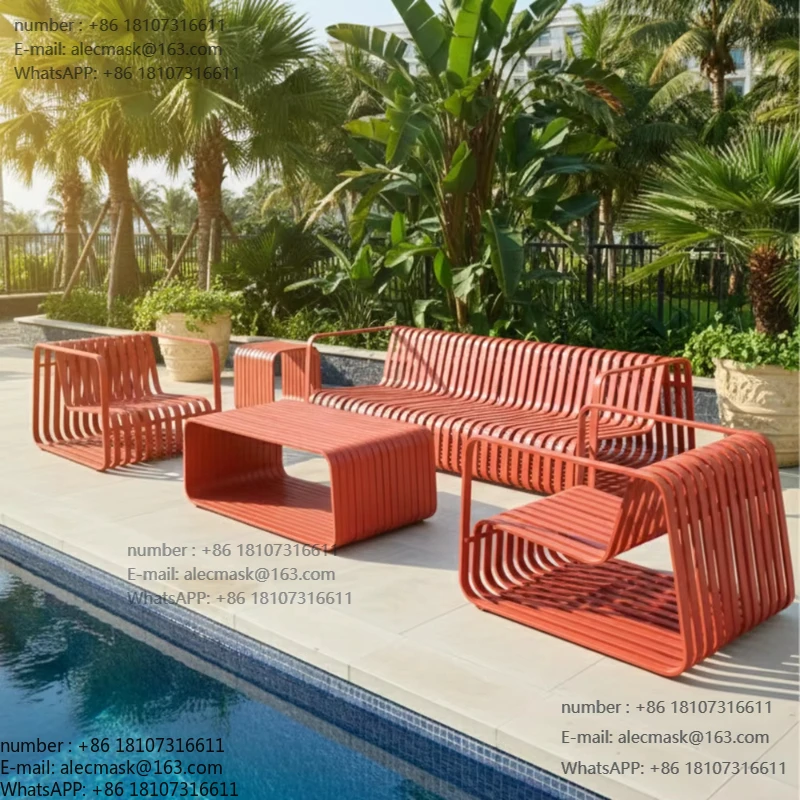 

Enterprise Modern Design Outdoor Patio Sofa Set Aluminum Weather Resistant Courtyard Farmhouse Villa Park Hotel