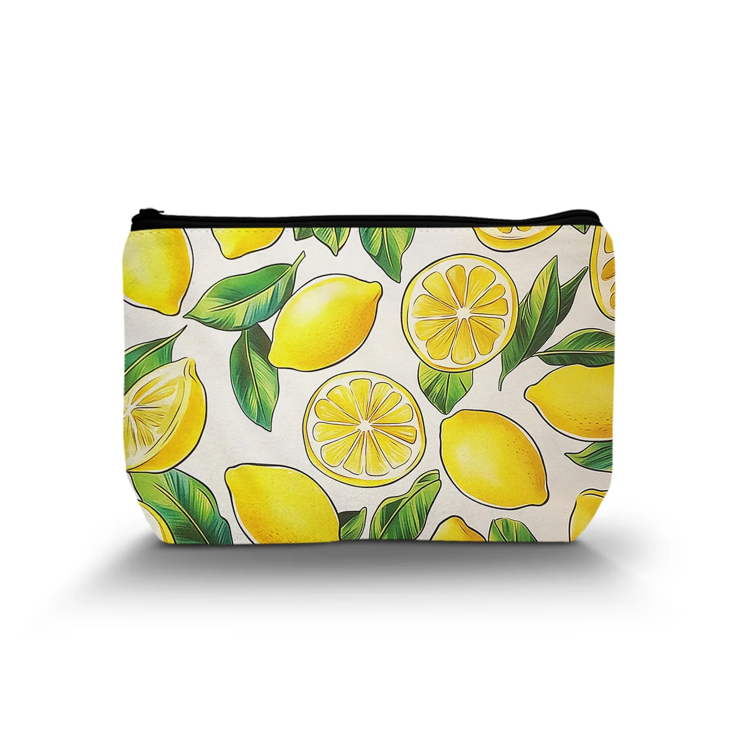 1Pc Yellow Lemon Cosmetic Bag Summer Fruit Collection Makeup Bag Organizer Suitable For Cosmetics Toiletries Items