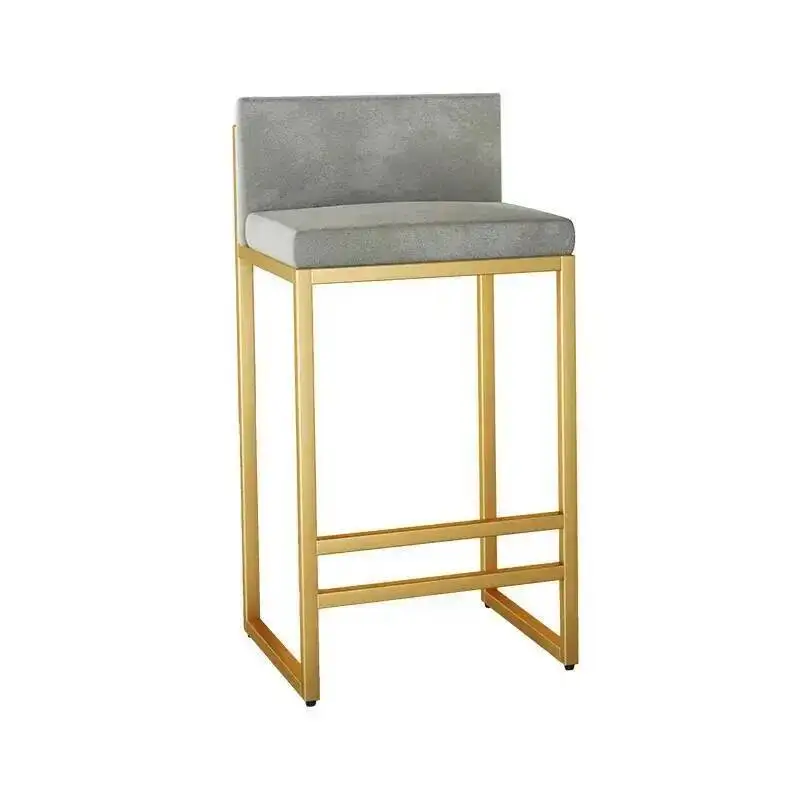

Bar Nordic Metal Bar Stool Kitchen Luxury Black High Quality Bar Stool De Light European Velvet Taburetes Home Furniture