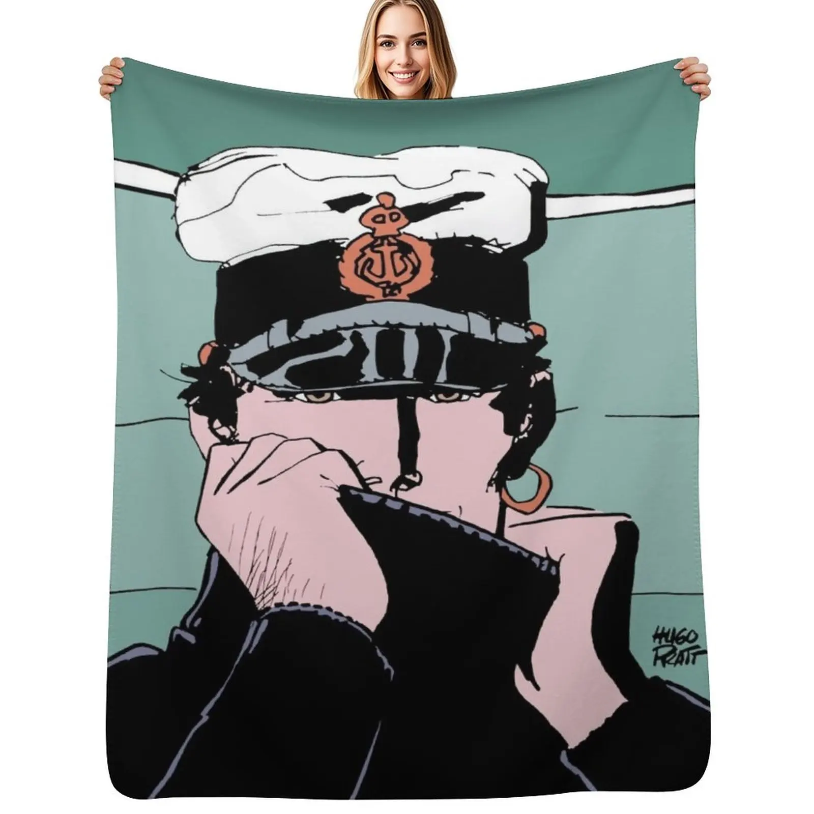 Corto Maltese in a sweater Throw Blanket Fluffy Cozy Throw Blanket for Home Decor