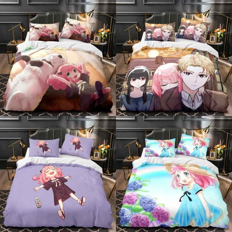 جديد أنيمي الجاسوس × الأسرة الطرفية المخدة غطاء لحاف أنيا يور Loid الكرتون ثلاث قطع مجموعة الفراش هدايا عيد ميلاد الأطفال #1