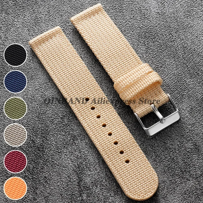 النايلون قماش حزام (استيك) ساعة ل Seiko ل رولكس 18 مللي متر 20/22/24 مللي متر الجيش العسكرية المنسوجة حزام الرجال النساء سوار الإفراج السريع معصمه #1