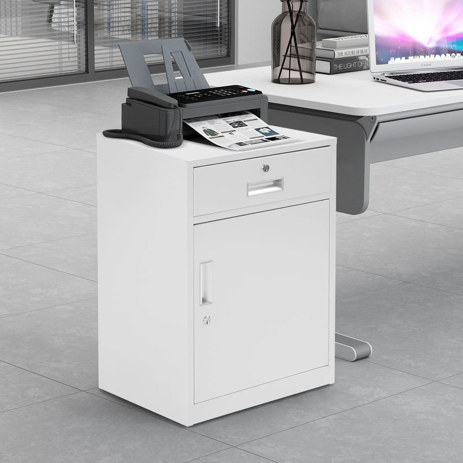 Storage Cabinet with Lock, under Desk Office Cabinet, Vertical File Cabinet