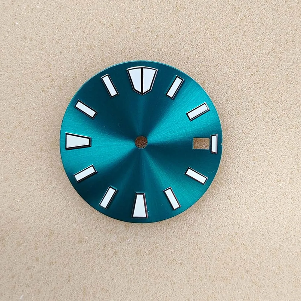 NH35 Dial Green Luminous Watch Dial 28.5mm Replacement Single Calendar Watch Face for NH35/NH36 Movement Accessories