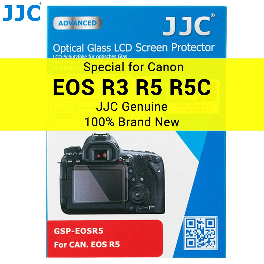 JJC R5 R5C Tempered Glass 0.3mm Ultra Thin Screen Protector Anti-scratch 2.5D LCD Screen Cover for Canon EOS R3 R5 Mark IIR1