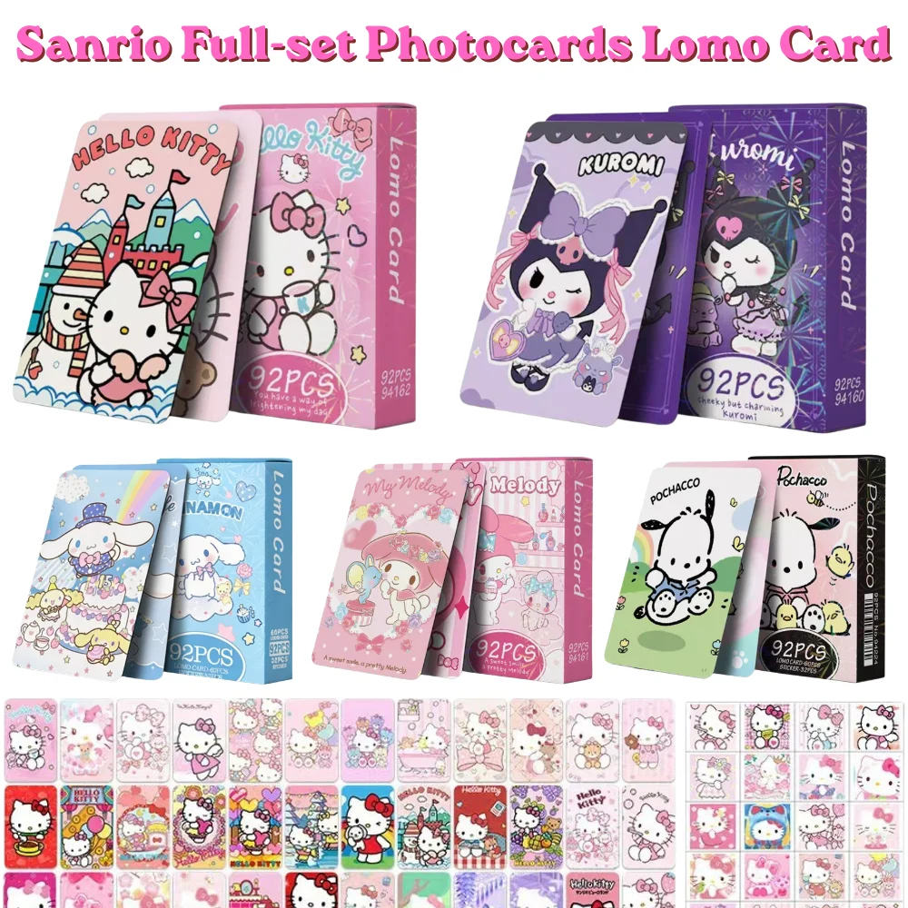 

92Pcs Collectors' Edition Sanrio Full-set Photocards Lomo Card Hello Kitty Kuromi Classic image Photo Card for Fans Collection