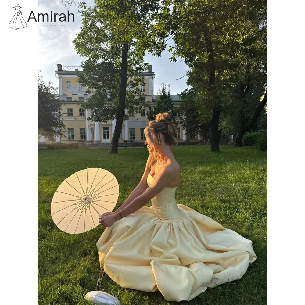 

Amirah Line A Women Evening Dress Woman Off-shoulder Women's Prom Dress 2025 Custom Made Satin Elegant Prom Dresses Luxury Party