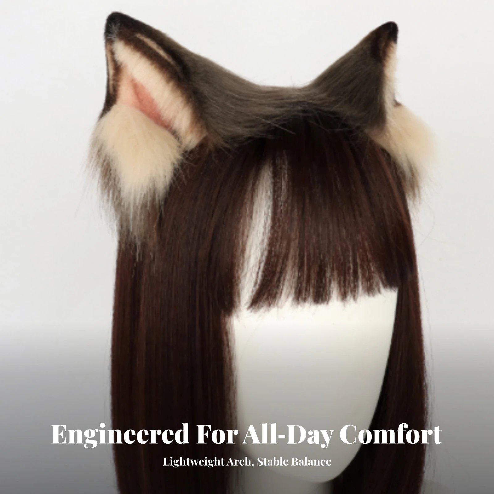 Cat Ear Headband Lightweight Cat Ears Headband with Faux Fleece Costume Accessory Comfortable Long-Lasting for Cosplayers