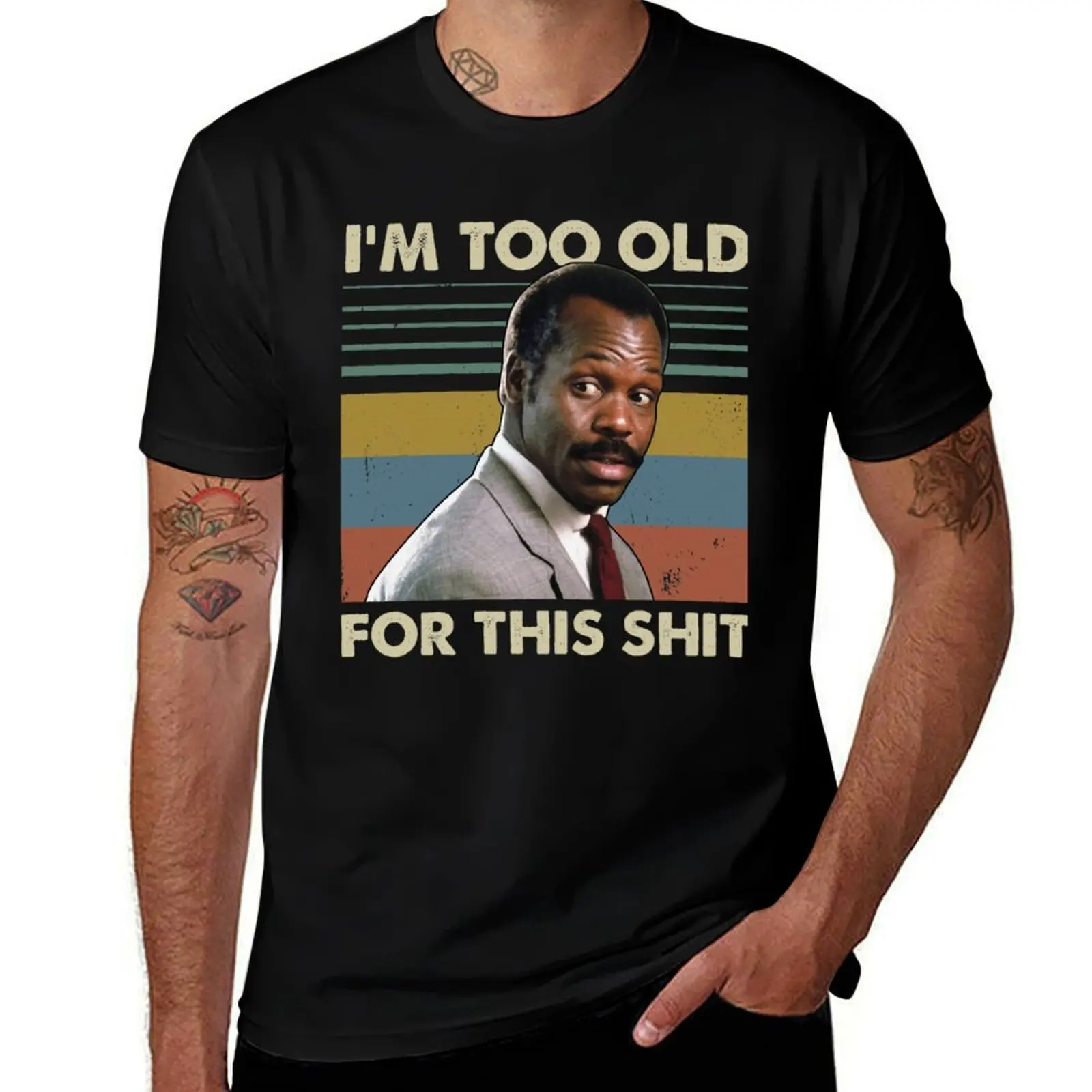 

I'm Too Old For This Vintage Danny Glover Lethal Weapon T-Shirt summer tops plus sizes mens graphic t-shirts anime