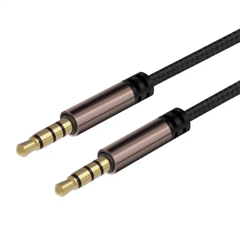 Cable trenzado de nailon de alta calidad AUX HIFI de 3,5mm, Cable de extensión de Audio Digital de 3,5mm C, para ordenador, altavoz, auriculares y