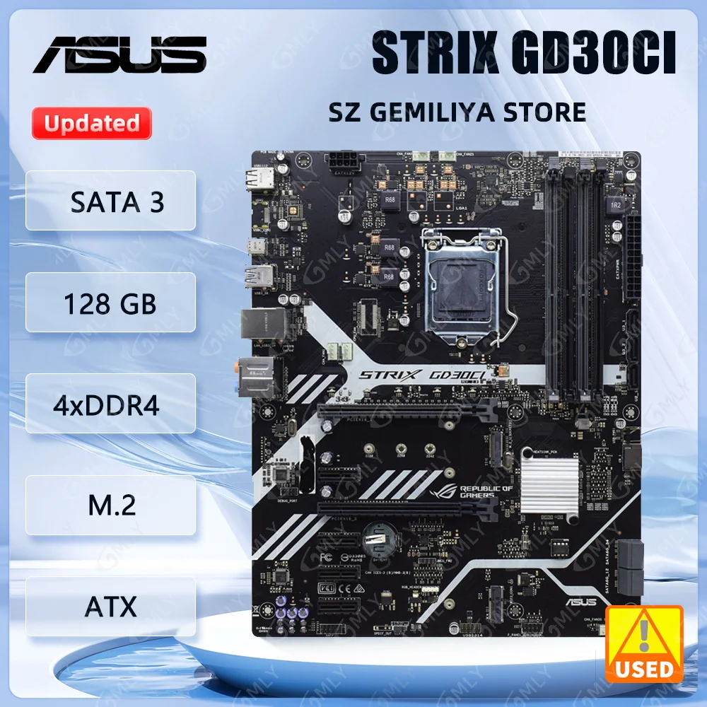 Placa base ASUS ROG STRIX GD30CI LGA 1151 DDR4 3200MH 128GB M.2 compatible con Intel Core i7-7700 i5-6500 7600K i7-6700 CPU ATX Gaming
