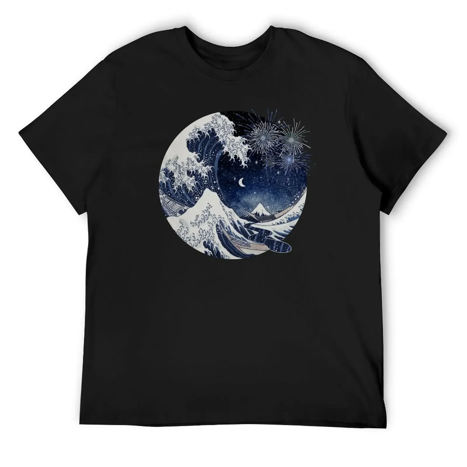 The Great Wave Night Celebration T-Shirt for a boy graphics hippie clothes outfits for men