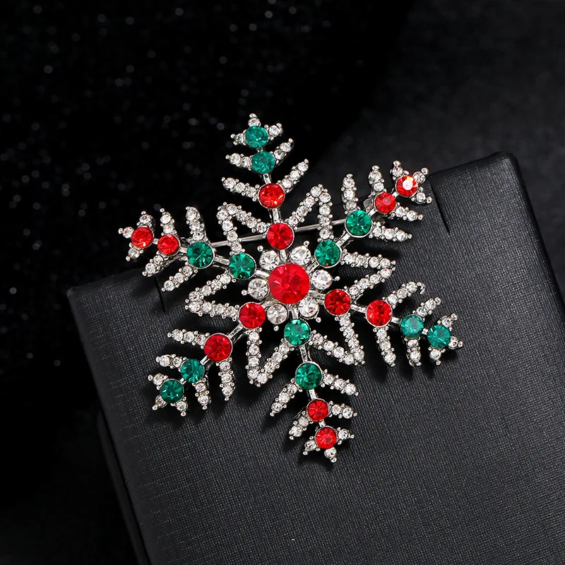 Fashionable Christmas Brooch, Retro Full Color Snowflake Christmas Pin，Christmas ornament, New Year's Gift