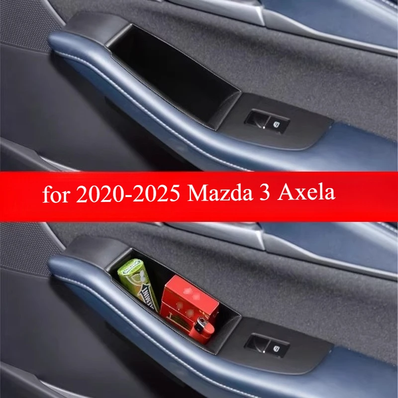 2020-2025年式マツダ3-アクセラ用ドアハンドル収納ボックス、車内ドアオーガナイザー＆インテリア改造アクセサリー