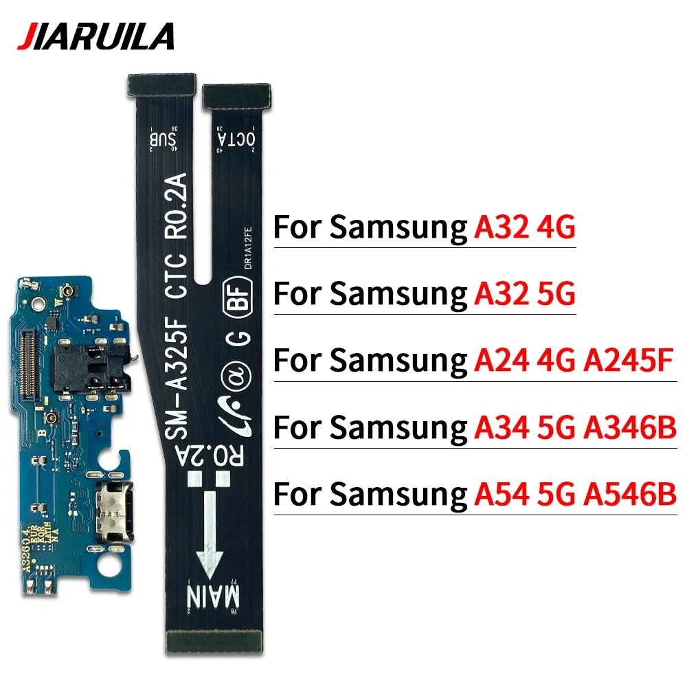 

20 шт./лот, USB-зарядное устройство, основная материнская плата, гибкий кабель для Samsung A24 A32 4G A34 A54 5G, плата разъема док-станции