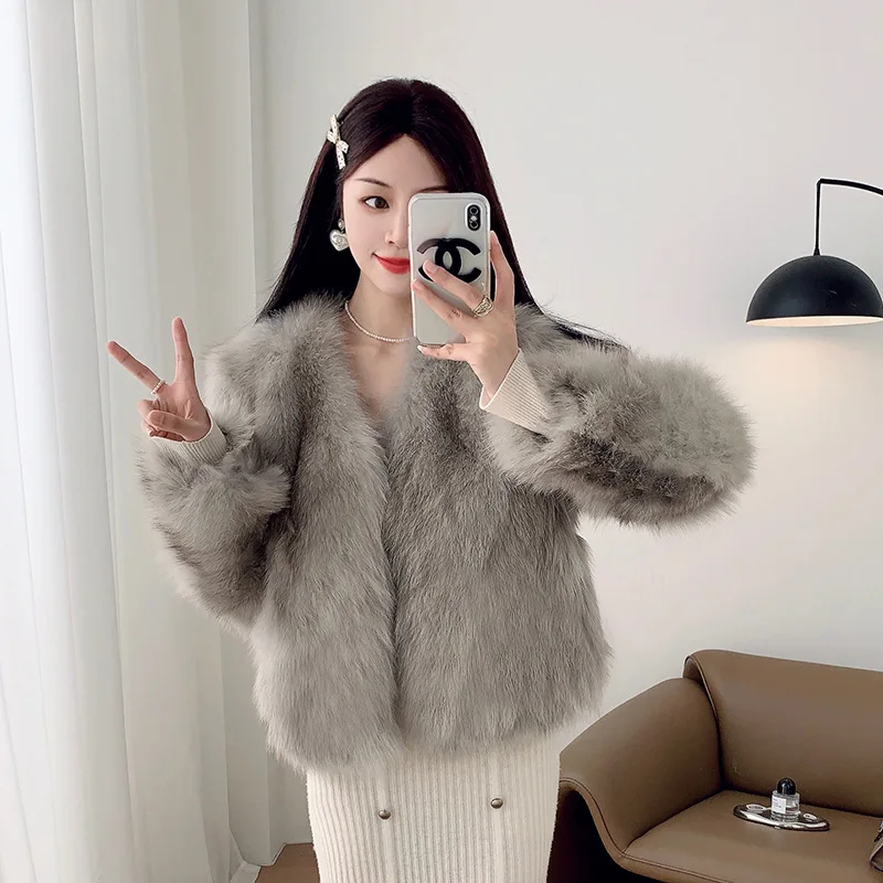 Imitation Fox Fur Grass Coat for Women, Versatile, Comfortable and Warm 2024 Fur Coat for Winter