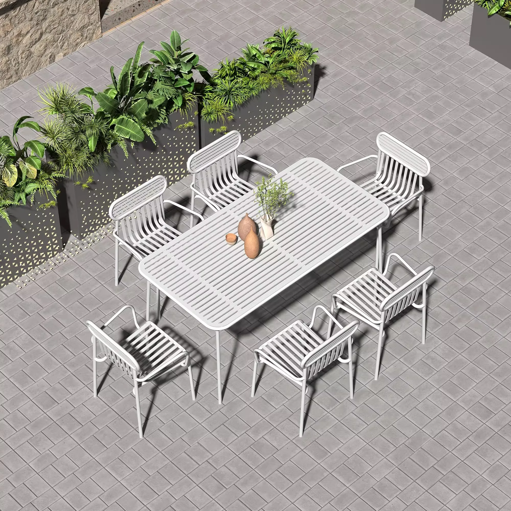 

Modern simple leisure courtyard outdoor tables and chairs wrought iron milk tea shop outdoor villa open-air balcony small table