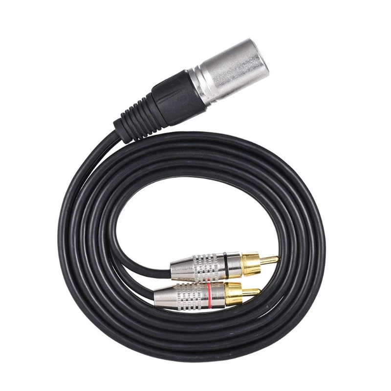 Double RCA Male to 3Pin XLR Male Audio Adapter Cable Line 2 Two RCA Male 3P XLR CANNON Female Audio Cord Wire RCA M XLR F Cable