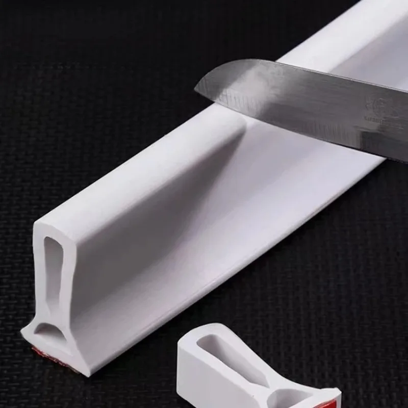 50mm Height Bendable Silicone Water Stopper Barrier Strip, Non‑Slip Dry‑Wet Separation Bathroom Sink Anti‑Splash Water Guard